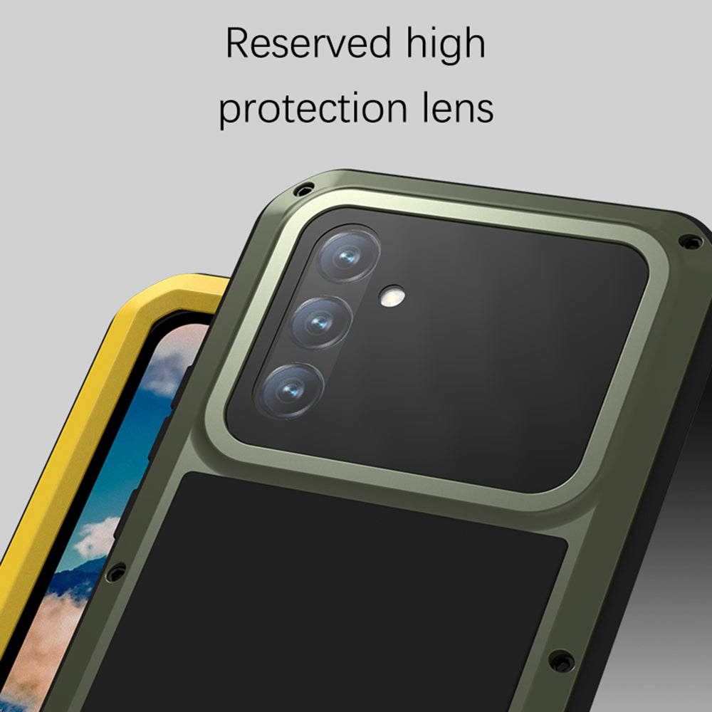 LOVE MEI For Samsung Galaxy A54 5G Metal Silicone Phone Case Full Body Protective Cover with Tempered Glass Film LOVE MEI For Samsung Galaxy A54 5G Metal Silicone Phone Case Full Body Protective Cover with Tempered Glass Film